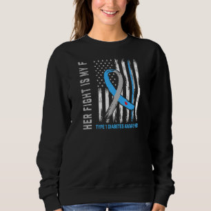 Tante Type 1 Diabetes Awareness Amerikaanse vlag T Trui