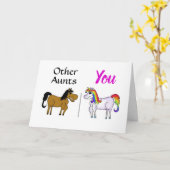 Tante Unicorn Birthday Kaart (Gele Bloem)