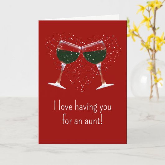 Tante Valentijnsdag Funny Wine ThMED Kaart (Gele Bloem)