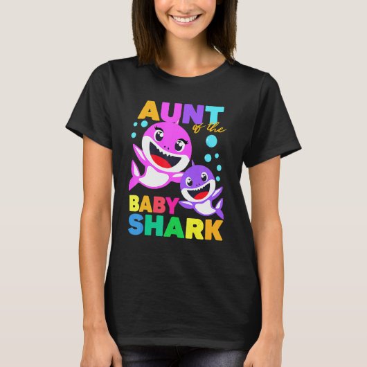 tante van de Baby-vogelhaai, tante Shark Christm T-shirt (Voorkant)