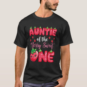 Tante van de bes zoete één 1e verjaardag aardbei t-shirt