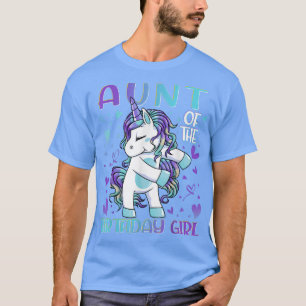 Tante van de Birthday Girl Flossing Unicorn Tante T-shirt