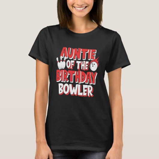 tante van de Bowler Bowling-partij T-shirt (Voorkant)