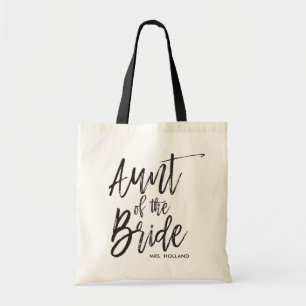 tante van de Bride Aangepaste bruiloft in Script Tote Bag