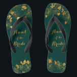 Tante van de bruid Emerald Green & Gold Wedding Teenslippers<br><div class="desc">Deze prachtige tante van de Bride smarald green en goudbladerblad teenslippers zijn voorzien van een gouden foliagepatroon en moderne typografie op een tijdloze donkergroene achtergrond. Het is een mooi cadeau voor je bruidfeestje. Uitzicht het collectie op deze pagina om overeenkomende objecten te vinden. ♥ deze met je gegevens aanpassen. Als...</div>