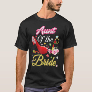 tante van de bruid Happy Wedding Flower Pink Shoe T-shirt