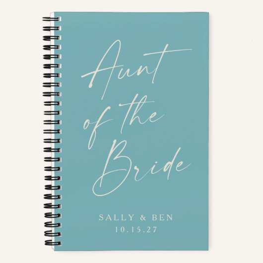 Tante van de bruid minimalistisch gepersonaliseerd notitieboek (Voorkant)