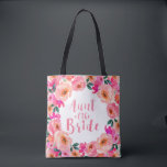 Tante van de bruid Roze Waterverf Bloemen bruiloft Tote Bag<br><div class="desc">Tante van de Bruid Roze Waterverf Bloemen Wedding Party Canvas tassen</div>