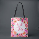 Tante van de bruid Roze Waterverf Bloemen bruiloft Tote Bag<br><div class="desc">Tante van de Bruid Roze Waterverf Bloemen Wedding Party Canvas tassen</div>