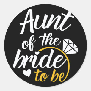 Tante van de bruid-to-be grote trouwdag ronde sticker