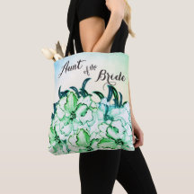 Tante van de bruid Twee-tint groene bloem tas