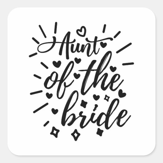 Tante van de bruid vierkante sticker (Voorkant)
