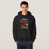 tante van de bruidebruine bruiloft roze hoefijzer hoodie (Voorkant volledig)