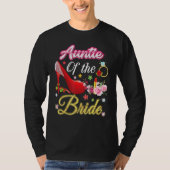 tante van de bruidebruine bruiloft roze hoefijzer t-shirt (Voorkant)