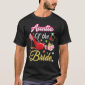 tante van de bruidebruine bruiloft roze hoefijzer t-shirt (Voorkant)