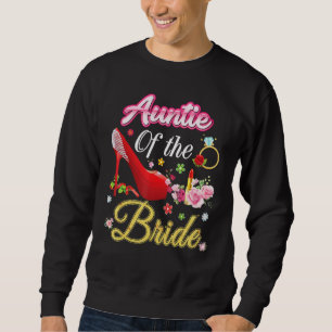 tante van de bruidebruine bruiloft roze hoefijzer trui