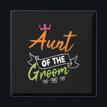 Tante van de bruidegom bruid Happy Wedding Marry D Magneet<br><div class="desc">Tante van de bruidegom Bruid Happy Wedding Marry Day Echtgenoot Vrouw</div>