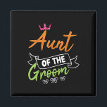 Tante van de bruidegom bruid Happy Wedding Marry D Magneet<br><div class="desc">Tante van de bruidegom Bruid Happy Wedding Marry Day Echtgenoot Vrouw</div>