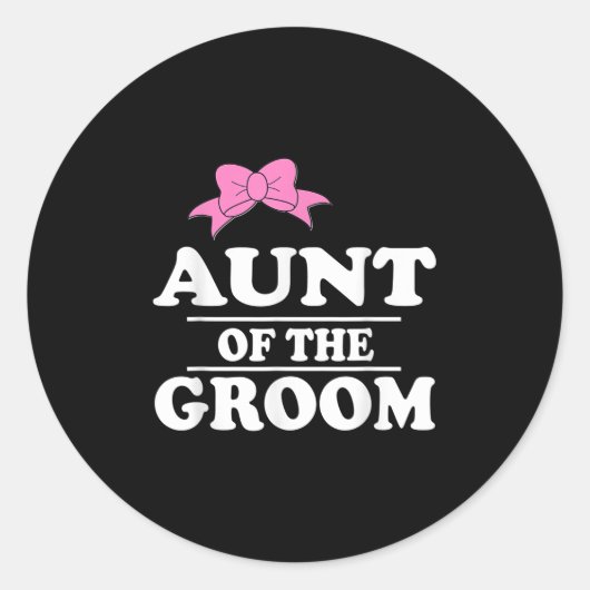 Tante van de bruidegom bruiloft ronde sticker (Voorkant)