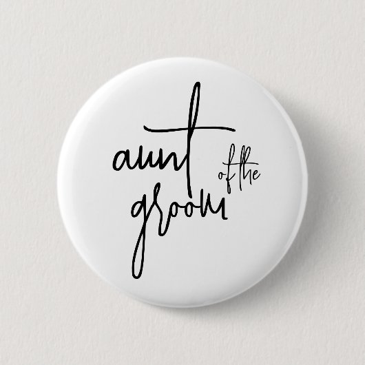 Tante van de bruidegom knop ronde button 5,7 cm (Voorkant)