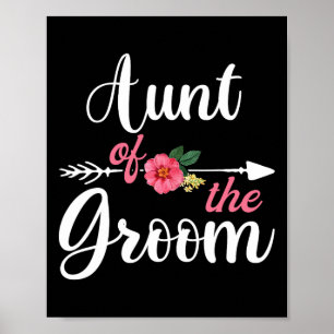 Tante van de bruidegom shirts voor vrouwen poster