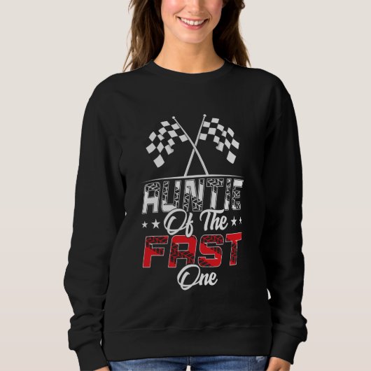 Tante van de Fast One First Birthday Racing Car F Trui (Voorkant)
