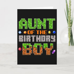 Tante van de jarige jongen feest videogamer pixel  kaart