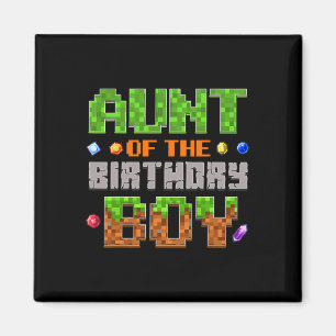Tante van de jarige jongen feest videogamer pixel  magneet