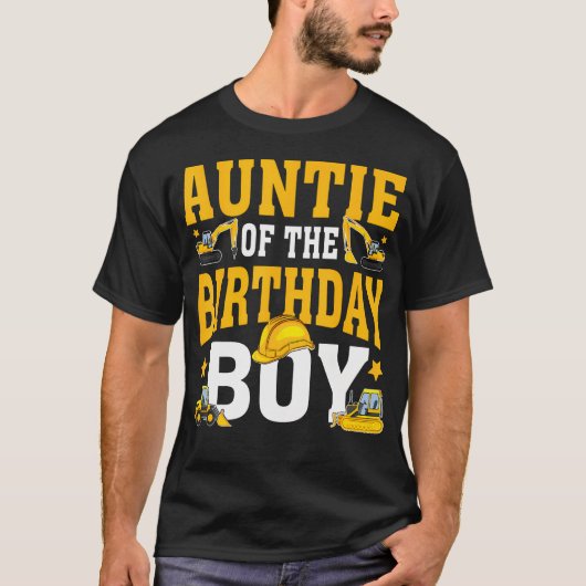 Tante van de jarige matching bouw t-shirt (Voorkant)