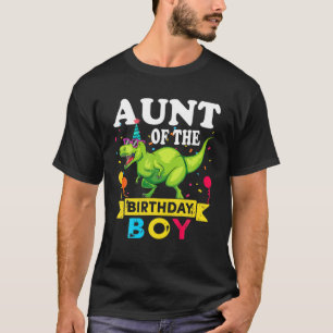 tante van de jongen Rex RAWR Dinosaur Birthda T-shirt