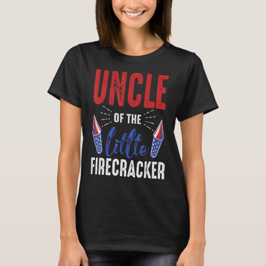 Tante van de kleine Firecracker op 4 juli Birthda T-shirt (Voorkant)