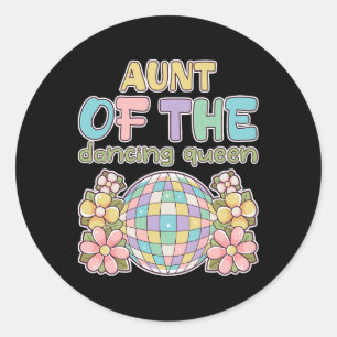 Tante van de koningin danst retro 17e verjaardag f ronde sticker