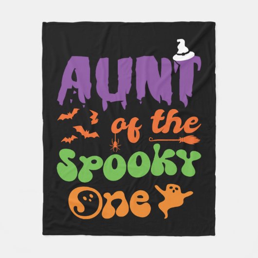 Tante van de Spooky One Halloween Family Matching Fleece Deken (Voorkant)