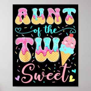 Tante van de twee lieve 2e verjaardag meisje ijs poster