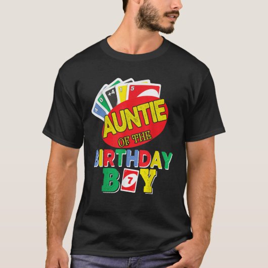 Tante van de Uno Verjaardag Jongen Uno 7e Verjaard T-shirt (Voorkant)