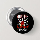 Tante van de verjaardag Bowler Kind Bowling Party Ronde Button 5,7 Cm (Voorkant /achterkant)