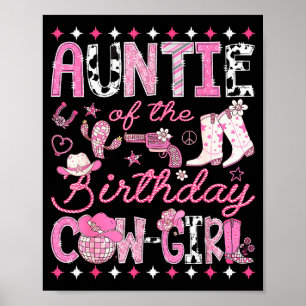 Tante van de verjaardag Cowgirl Roze Rodeo Western Poster
