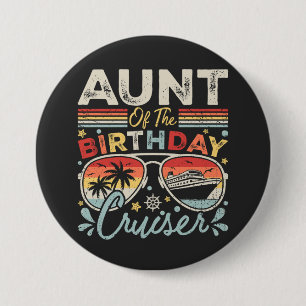 Tante van de verjaardag Cruiser Vakantie Ronde Button 7,6 Cm