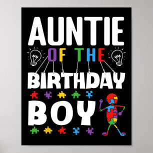 Tante van de Verjaardag Jongen Autisme Bewustzijns Poster