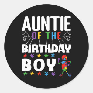 Tante van de Verjaardag Jongen Autisme Bewustzijns Ronde Sticker