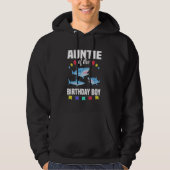 Tante van de verjaardag jongen haai partij hoodie (Voorkant)