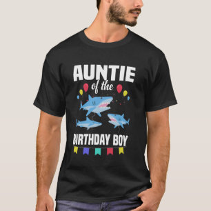 Tante van de verjaardag jongen haai partij t-shirt