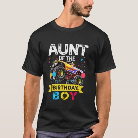 Tante van de Verjaardag Jongen Monster Truck Verja T-shirt (Voorkant)