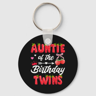 Tante van de verjaardag tweeling 1e verjaardag mei sleutelhanger