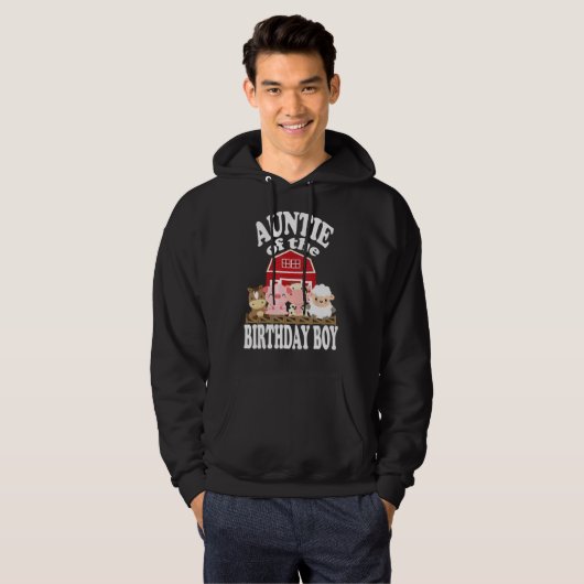 Tante van de Verjaardags Jongen Boerderij Dieren B Hoodie (Voorkant volledig)