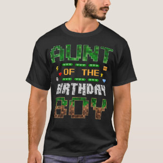 Tante van de verjaardags Pixel Gamer Familie T-shirt