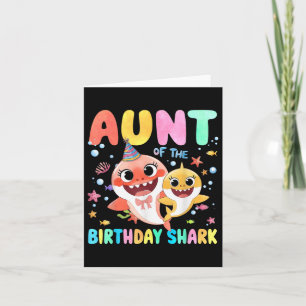Tante van de verjaardagsfamilie Shark Funny Kinder Kaart