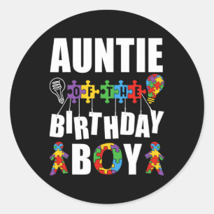 Tante van de verjaardagsjongen Autisme Bewustzijn  Ronde Sticker