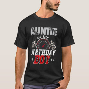 Tante van de verjaardagsjongen raceauto racen auto t-shirt