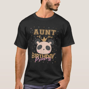 Tante van de Verjaardagsprinses Meisje Panda Beer T-shirt